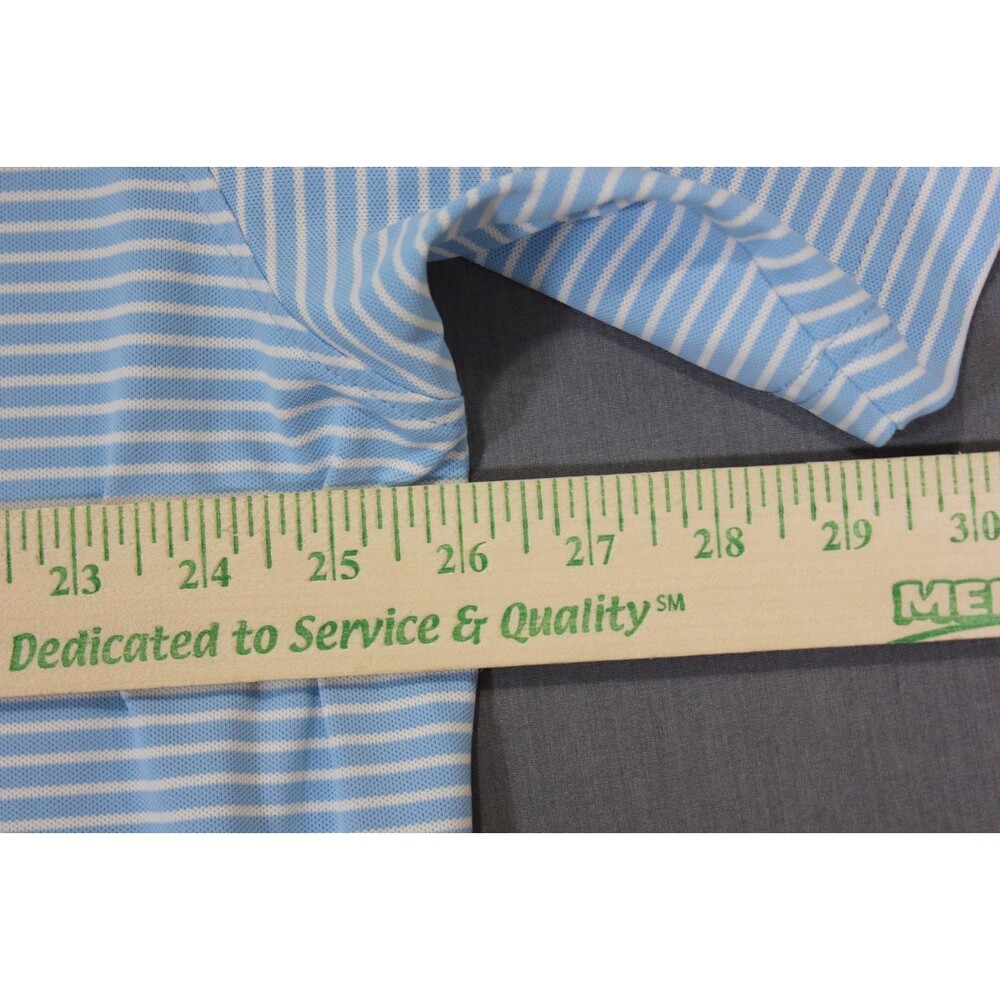 Peter Millar Polo Shirt Mens Blue White Striped Summer Comfort Golf Stretch XXL - Picture 7 of 10